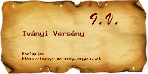 Iványi Versény névjegykártya